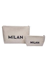 Cosmetic bag made of ecological cans white L Milan